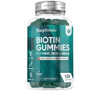Biotin Gummies - 120 Chewable B7 Vitamin Gummies - with 9 Essential Vitamins & 4 Nutrients - Biotin 5000mcg Supplements - Natural Mixed Berry Flavour - Non-GMO, Gluten-Free & Vegetarian-Friendly