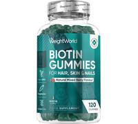 Biotin Gummies - 120 Chewable B7 Vitamin - with 9 Essential Vitamins...