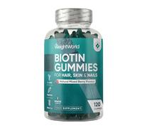 Weight World Biotin 5000µg Gummies – 120 for Hair, Nail & Skin – BBE 2024-06