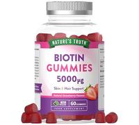 Biotin Gummies 5000mcg | High Strength Vitamin B7 | Natural Strawberry Flavour | 60 Vegan Gummies | Nature's Truth