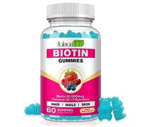 Biotin Hair Growth Supplement 10,000 mcg-Chewable Biotin Gummies for Skin, Hair & Nails-Hair Vitamins for Growth and Hair Loss with Coconut Oil, Vitamin B6, C, & E