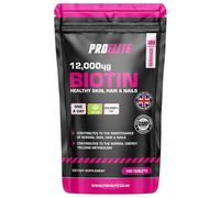 Biotin Hair Growth Supplement 12,000mcg - 180 Vegan High Strength Biotin Tablets - Hair and Nails Vitamins for Women & Men - Supports Hair, Skin & Nail Growth Vitamin B7 Tablets - PROELITE
