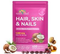 Biotin Hair Growth Supplement, Hair, Skin and Nails Vitamins Softgels, 22 in 1 5000 mcg Biotin, Collagen, Hyaluronic Acid, Keratin, Argan Oil, Vitamins A, C, E, & Complete B Vitamins- 400 Softgels