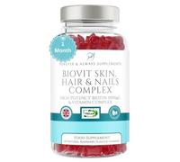 Biotin Hair Skin & Nails Gummies, 60 Vegan Raspberry Flavoured Biotin Hair Growth Gummies, high Strength 5000μg Hair Vitamins & Minerals, Nail & Skin Supplement