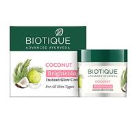 Biotique Bio Coconut Whitening and Brightening Cream for All Skin Types, 50 gm I Remove Dark Spots I 100% Natural & Organic I Pure Virgin Coconut, Ddelion and Manjishtha