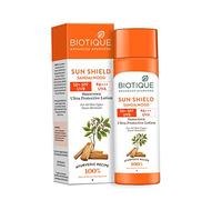 Biotique Bio Sandalwood Face & Body Sun Lotion Spf 50 Uva/Uvb Sunscreen For All Skin Types In The Sun Very Water Resistant, 190ml