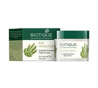 Biotique Bio Wheat Germ Youthful Nourishing Night Cream 50G/1.76 Fl.Oz. I For Normal To Dry Skin I Prevents Skin Darkening And Premature Aging Moisturizes And Strengthens Skin Pores Neutralizes Skin Damaging Radicals Treats Minor Skin Problem
