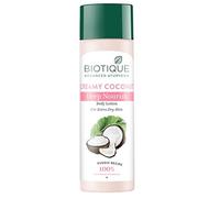 Biotique Creamy Coconut Deep Nourish Body lotion For Extra Dry Skin Heals, Repairs, and Soothes the Skin Moisturizing and Skin-Humidifying Botanical Extracts All Skin Types 120 ml (Pack of 1)