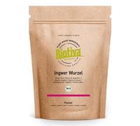 Biotiva Ginger Powder Organic 1kg (4x250g) - Ginger - Ginger Root Grounded - for Example for Ginger Tea or Ginger Water - Organic Quality from Biotiva - Packed and Controlled in Germany