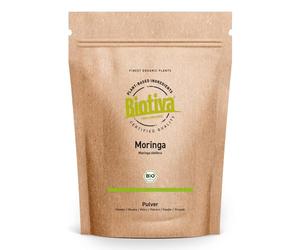Biotiva Moringa Powder Organic 500g (2x250g) - Drumstick Tree - Moringa Oleifera - Vegan - Packed and Controlled in Germany (DE-ECO-005).