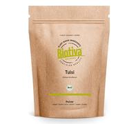 Biotiva Tulsi Powder Organic 250g - Indian Basil - Ocimum Tenuiflorum - Royal Basil - Vegan - Bottled and Controlled in Germany (DE-ÖKO-005)