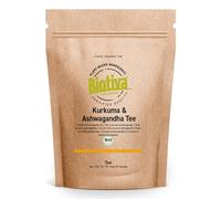 Biotiva Turmeric & Ginger Tea Organic 100g - Turmeric Root (Curcuma Longa) and Ginger Root (Zingiber officinale) Dried - Packed and Controlled in Germany (DE-ECO-005)
