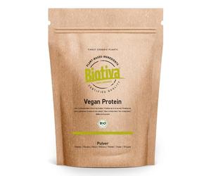 Biotiva Vegan Protein Powder Organic 900g - 83% Protein - Without Soy - Pea and Rice Protein - 23g Protein per Dose - Vegan - Bottled and Controlled in Germany (DE-ÖKO-005)