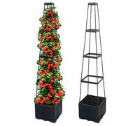 Biotolot 2 Packs 56.8" Tomato Planter Box with Trellis-Self Watering Tomato Cage with Trapezoidal Trellis Climbing Plants in Patio Garden Indoor Outdoor