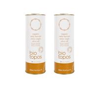 Biotopos Certified Organic, Early Harvest Gr xtra Virgin Cold Pressed Olive Oil, Premium Quality, Polyphenols,100% Green Koroneiki, Kalamata EVOO, 2 X 500ml Tins (2 pack)