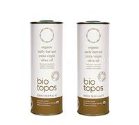 Biotopos November 2025 Early Harvest Greek Extra Virgin Cold Pressed Olive Oil, Premium Quality, Polyphenols,100% green Koroneiki, Certified Organic evoo Kalamata 500ml Tins (2 pack)