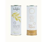Biotopos Organic Single Estate EVOO & Aegle Cold Pressed Extra Virgin Olive Oil - Early Harvest, Monovarietal Koroneiki, High in Polyphenols, 2 x 500 ml, Tins, Messenia Greece (2pack)