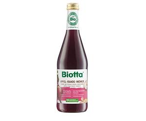 Biotta Apple, Beetroot and Ginger Juice | Organic | Natural source of Potassium | Contribute to the normal maintenance of normal blood pressure | Not from concentrate | 500ml