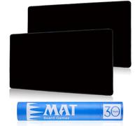 Biouai MTG Playmat for TCG Card Playing Game - 2Pcs Black Stitched Play Mat with Tube for Cards Gameplay, MTG, Yugioh, Magic The Gathering (24 x 14 inch)