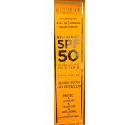 Biovène Barcelona Hyaluronic Acid Face Fluid, SPF 50 UVA/UVB Protection, Anti-Aging Moisturiser with Green Tea and Organic Coconut, 40ml