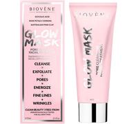 Biovène Holiday Glow Pink Clay Mask - Australian Pink Clay Face Mask - Detoxifies, Exfoliates + Purifies Skin - with Ginseng, Rose Petals + Glycolic Acid - Keeps Skin Soft + Moisturised (75ml)