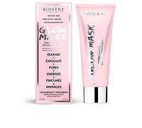 Biovène Holiday Glow Pink Clay Mask - Australian Pink Clay Face Mask - Detoxifies, Exfoliates + Purifies Skin - with Ginseng, Rose Petals + Glycolic Acid - Keeps Skin Soft + Moisturised (75ml)