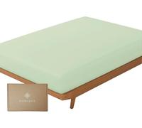 Bioweaves 100% Organic Cotton 1 Full Size Fitted Sheet Only | 300 Thread Count Sateen Weave GOTS Certified with Deep Pocket - Pastel Green