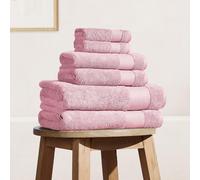 BIOWEAVES 100% Organic Cotton 6-Piece Luxury Bathroom Towels Set GOTS Certified 700 GSM, 2 Bath Towels, 2 Hand Towels & 2 Wash Cloths - Dusty Pink