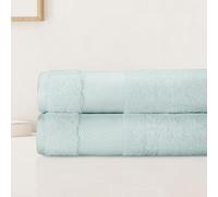 BIOWEAVES 100% Organic Cotton Bath Sheet Set of 2 | Soft Oversized Bath Towels | 700 GSM Premium Bath Towel Sheet Set GOTS Certified - Seafoam