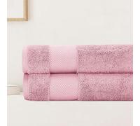 BIOWEAVES 100% Organic Cotton Bath Sheet Set of 2 | Soft Oversized Bath Towels | 700 GSM Premium Bath Towel Sheet Set GOTS Certified - Dusty Pink