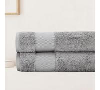BIOWEAVES 100% Organic Cotton Bath Sheet Set of 2 | Soft Oversized Bath Towels | 700 GSM Premium Bath Towel Sheet Set GOTS Certified - Light Grey
