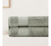 BIOWEAVES 100% Organic Cotton Bath Sheet Set of 2 | Soft Oversized Bath Towels | 700 GSM Premium Bath Towel Sheet Set GOTS Certified - Sage