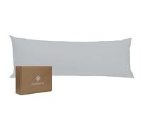 Bioweaves 100% Organic Cotton Body Pillow Cover for Body Pillowcases 300 Thread Count Soft Sateen Weave GOTS Certified with Zipped Closure - 21" x 54", Glacier Gray