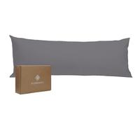 BIOWEAVES 100% Organic Cotton Body Pillow Cover for Body Pillowcases 300 Thread Count Soft Sateen Weave GOTS Certified with Zipped Closure - 21" x 54", Gray