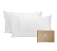 BIOWEAVES 100% Organic Cotton King Pillow Cases 300 Thread Count Soft Sateen Weave GOTS Certified - King Size, Set of 2, White