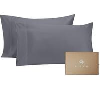 BIOWEAVES 100% Organic Cotton King Pillow Cases 300 Thread Count Soft Sateen Weave GOTS Certified - King Size, Set of 2, Grey