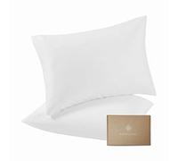 Bioweaves 100% Organic Cotton Pillow Cases - 50 x 75 cm | 300 Thread Count Luxe Sateen Weave, GOTS Certified | Standard Housewife Pillowcases with Envelope Closure | White, 2 Pack