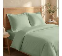 BIOWEAVES 100% Organic Cotton Super King Duvet Cover Sets, 300 Thread Count Long Staple Soft Breathable Sateen Weave Quilt Cover with Button Closure, Basil