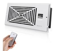 BIOWIND Smart Register Vent, Quiet Register Booster Fan Fits 4" x 10" Register Holes with Remote Control and Thermostat Control, Heating Cooling AC Vent Fan - White