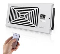 BIOWIND Smart Register Vent, Quiet Register Booster Fan Fits 4" x 10" Register Holes with Remote Control and Thermostat Control, Heating Cooling AC Vent Fan - White