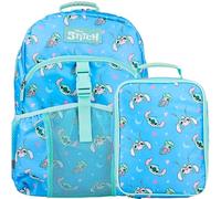 Bioworld 16" Backpack & Lunch Box Set For School And Travel, Disney’s Stitch Blue