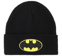 Bioworld Batman Logo Embroidered Cuff Beanie - Officially Licensed DC Comics Black Wooly Knited Hat