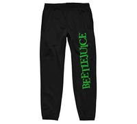 Bioworld Beetlejuice Movie Title Logo Men's Black Jogger Pants, Black, X-Large