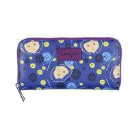 Bioworld Coraline Womens Buttons and Needles Faux Leather Full Zip Around Wallet