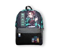 Bioworld Demon Slayer Tanjiro Kamado Official Licensed Merchandise Checkered Backpack - Anime Cosplay Bag for Men, Women & Teens, Green and Black