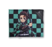 Bioworld Demon Slayer Tanjiro Metal Badge PU Bifold Wallet