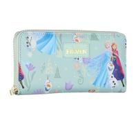 Bioworld Disney Frozen Zip Around Wallet All-Over Anna Elsa Olaf Character Scene Design Clutch