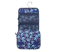 Bioworld Disney Stitch Character Heads All-Over Print Blue 8.2" Folding Hanging Toiletry Kit