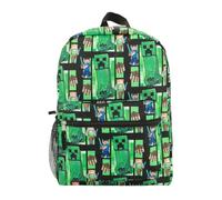 Bioworld Everyday Use Backpack with Iconic Designs and Functional Compartments, Minecraft Green-1, One size