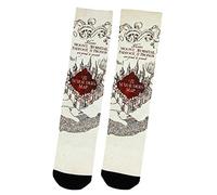 Bioworld Harry Potter Marauders Map Sublimated Unisex Adult Crew Socks - Off-White, Size 10-13, 1 Count